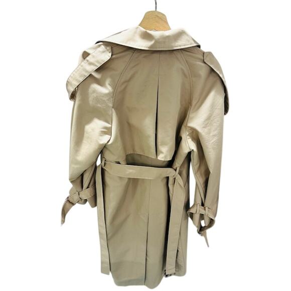 Topshop Longline Trench Coat- Beige/Stone Women's Size Small - Picture 2 of 4